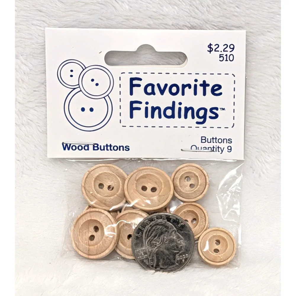 115pc Natural Button Lot Coconut Shell 20mm 32L + Wood Favorite Findings #510